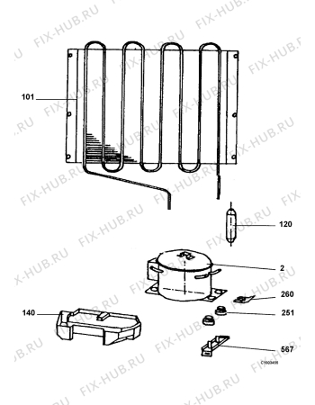 Взрыв-схема холодильника Juno JGI6410 - Схема узла Functional parts